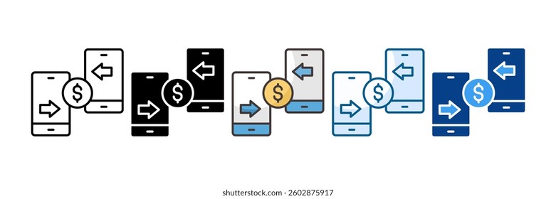 Mobile Payment Icon Set Multiple Style Collection