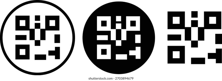 mobile payment icon set. QR code template, contrast, Qr code scan icon collection, mobile phone QR code icon for apps, scan me QR Code,
