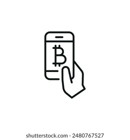 Mobile Payment icon. Simplified depiction of a smartphone with a sign and wireless signal, signifying contactless payment, digital transactions. Suitable for mobile banking. Vector illustration