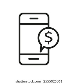 Mobile payment icon Symbol mark in Outline style
