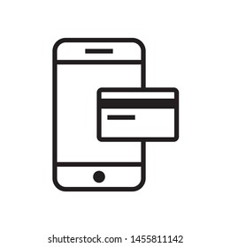 Mobile payment icon in trendy outline style design. Vector graphic illustration. Suitable for website design, logo, app, and ui. Editable vector stroke. EPS 10.