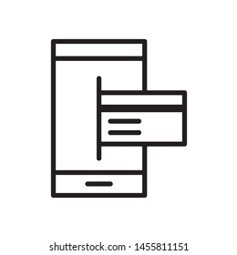 Mobile payment icon in trendy outline style design. Vector graphic illustration. Suitable for website design, logo, app, and ui. Editable vector stroke. EPS 10.