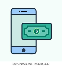 mobile payment Icon vector art image.