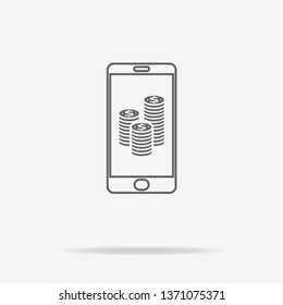 Mobile payment icon. Vector concept illustration for design.
