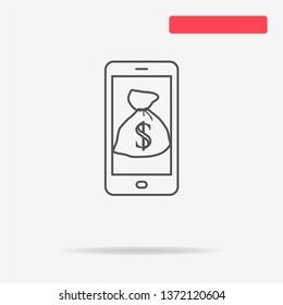 Mobile payment icon. Vector concept illustration for design.