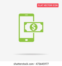 Mobile payment icon. Vector concept illustration for design.