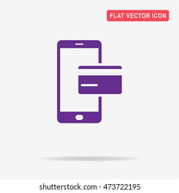 Mobile payment icon. Vector concept illustration for design.