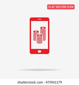 Mobile payment icon. Vector concept illustration for design.