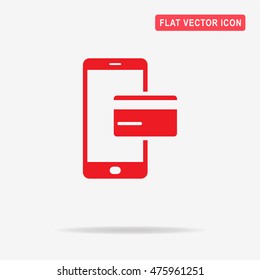 Mobile payment icon. Vector concept illustration for design.