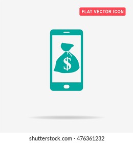 Mobile payment icon. Vector concept illustration for design.
