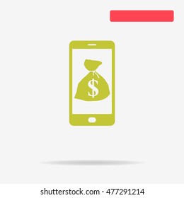 Mobile payment icon. Vector concept illustration for design.