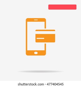 Mobile Payment Icon. Vector Concept Illustration For Design.