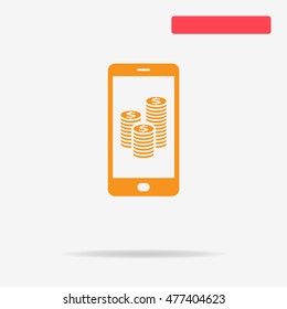 Mobile payment icon. Vector concept illustration for design.