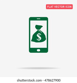 Mobile payment icon. Vector concept illustration for design.