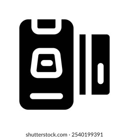 ícone de pagamento móvel. ícone de glifo vetorial para o seu site, celular, apresentação e design de logotipo.