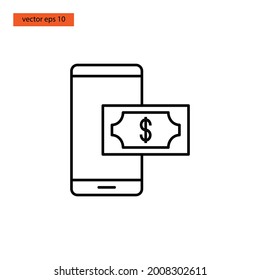 Diseño de ilustración vectorial de icono de pago móvil