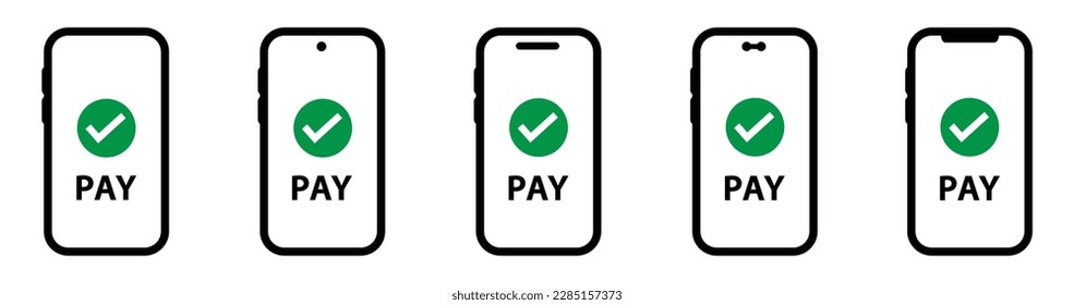 Mobile payment icon, vector illustration