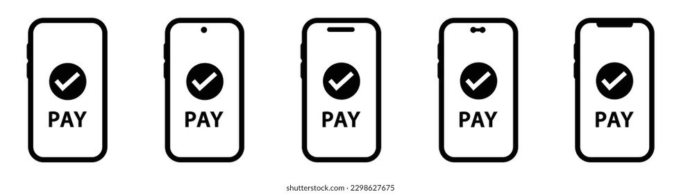 Mobile payment icon, vector illustration