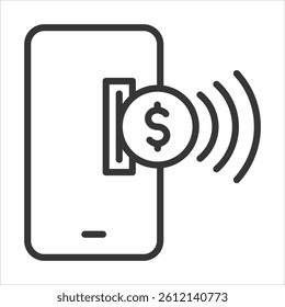 Mobile Payment Icon Vector Illustration Outline