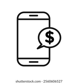 mobile payment icon vector line logo art