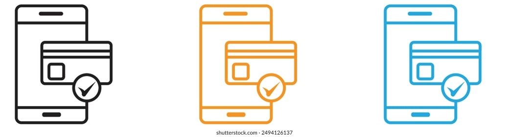 mobile payment icon vector logo set collection for web app ui