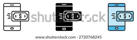 Mobile payment icon vector. online money transfer symbol. vector illustration.