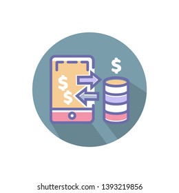 Mobile Payment icon. mobile payment vector perfect pixel icon for website or mobile apps