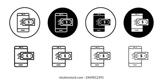 Mobile payment icon vector set collection for web