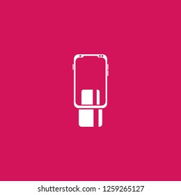 mobile payment icon vector. mobile payment sign on pink background. mobile payment icon for web and app