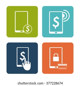 Mobile payment icons design 