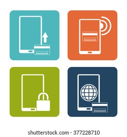 Mobile payment icons design 