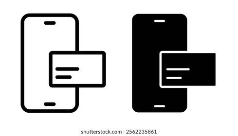 Mobile payment Icons pack in outlined and flat versions