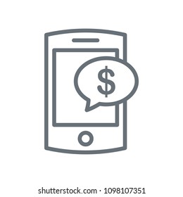 Mobile payment line icon