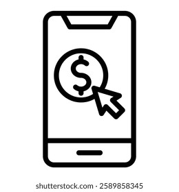 Mobile Payment Line Icon Design For Personal And Commercial use