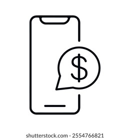 mobile payment line icon vector