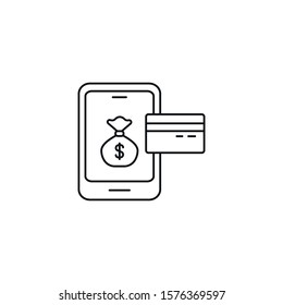 mobile payment - minimal line web icon. simple vector illustration. concept for infographic, website or app.