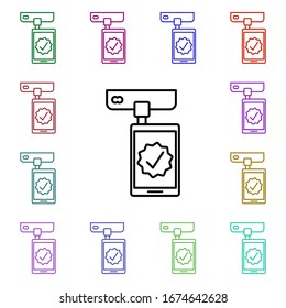 mobile payment multi color style icon. Simple thin line, outline vector of online shopping icons for ui and ux, website or mobile application