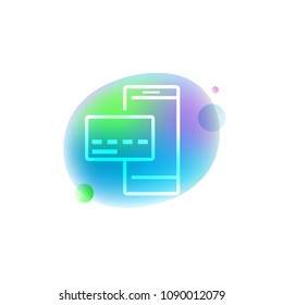 Mobile payment neon icon