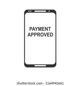 Mobile payment. NFC smart phone concept flat icon. black image on white background. Stock flat vector illustration.