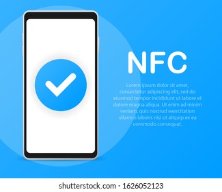 Mobile payment. NFC smart phone concept flat icon