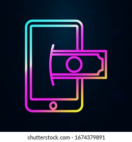 pago móvil en icono de estilo nolan. Línea delgada simple, vector de esquema financiero e iconos de gráficos para ui y ux, sitio web o aplicación móvil