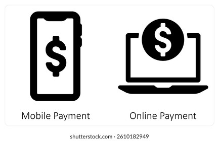 Mobile Payment and Online Payment icon concept