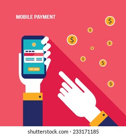 Mobile payment Online shopping and e-commerce concept 