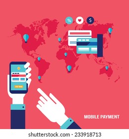 Mobile payment Online shopping and e-commerce concept