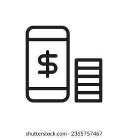 Mobile Payment Outline Icon. Mobile Payment Icon