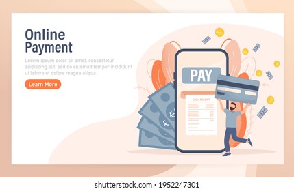 Mobile payment people. Flat isometric vector illustration. Qr code, mobile device. Bank online. Vector illustration design.