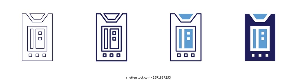 Mobile payment processing icon in 4 different styles. Thin Line, Line, Bold Line, Duotone. Duotone style. Editable stroke.