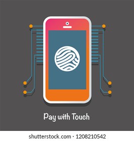 Mobile payment in security mode concept.