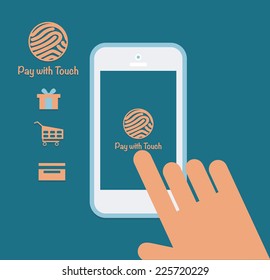 Mobile payment in security mode concept. 