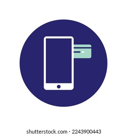 Mobile payment service, card payment, online banking vector icon